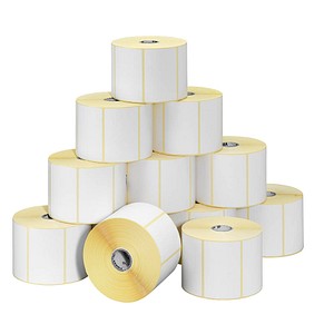 ZEBRA Etikettenrollen für Etikettendrucker 800262-125 weiß, 57,0 x 32,0 mm, 12 x 2100 Etiketten