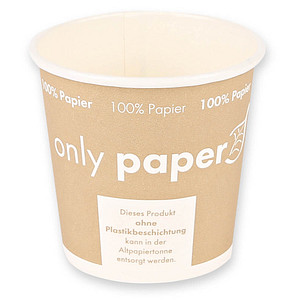 NATURE Star Einweg-Kaffeebecher Only Paper braun, weiß 100 ml, 50 St.