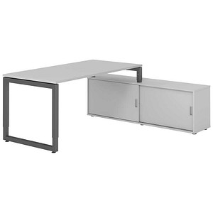 4032062332283 - Schreibtischkombination RSE16 höhenverstellbar 72-81cm (H) 160x80cm (BxT) rechteckig grau   graphit 4032062332283 Hammerbach