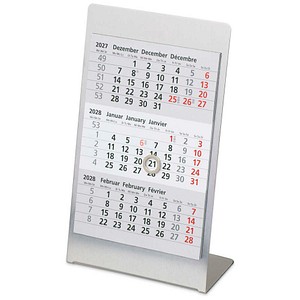 Tischkalender Edelstahl 2027/2028 silber matt, 1 St.