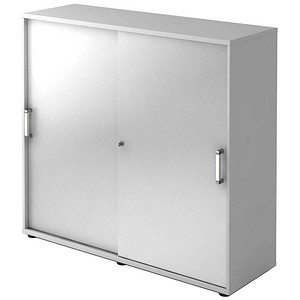 HAMMERBACHER Schiebetürenschrank 1753S, V1753S/5/S/CE grau, silber 2 Fachböden 120,0 x 40,0 x 110,0 cm