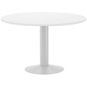 8427951430076 -  Mehrzwecktisch Meeting weiß rund Säulenfuß silber 1200 x 1200 x 720 cm 8427951430076 rocada