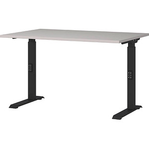 4005949791077 - Schreibtisch Aalborg mechanisch höhenverstellbar bis 80 kg Rechteck C-Fuß B 1200 x T 800 x H 680 - 910 mm kaschmir schwarzgrau