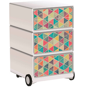 3660141951288 - easyOffice Vintage Rollcontainer weiß bunt 4 Auszüge 390 x 436 x 642 cm 3660141951288 PAPERFLOW