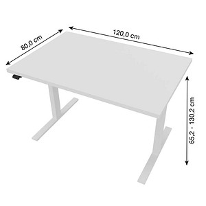 8029466045433 - Up&Up elektrisch höhenverstellbarer Schreibtisch eiche rechteckig C-Fuß-Gestell weiß 1200 x 800 cm