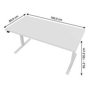 8029466045464 - Up&Up elektrisch höhenverstellbarer Schreibtisch eiche rechteckig C-Fuß-Gestell weiß 1600 x 800 cm