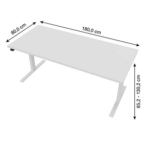 8029466045488 - Up&Up elektrisch höhenverstellbarer Schreibtisch eiche rechteckig C-Fuß-Gestell weiß 1800 x 800 cm