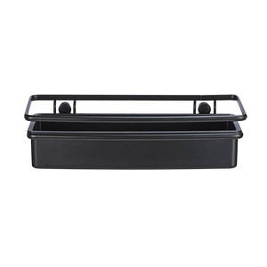 4008838380543 - WENKO Wandablage Molinella Schwarz Extra tiefer Korb für Shampoo- und Duschgelflaschen Schwarz Edelstahl rostfrei schwarz Kunststoff schwarz