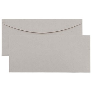 0799872978516 - Briefumschläge DIN lang ohne Fenster grau nassklebend 1000 St