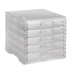 Schubladenbox Lightbox transparent DIN C4 mit 5 Schubladen