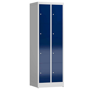 4061815857018 - Schließfachschrank ClassiX enzianblau lichtgrau X-520421 8 Schließfächer 590 x 500 x 1800 cm 4061815857018 LÜLLMANN