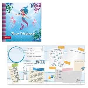 4028279892641 - Freundebuch Meerjungfrau ca A4 liniert blau Hardcover 64 Seiten 4028279892641 Roth