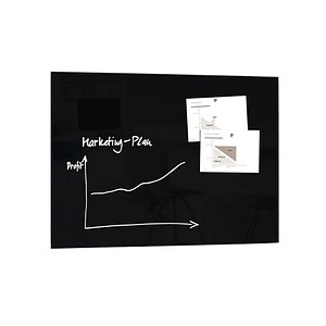 Glas-Magnettafel artverum® 120,0 x 90,0 cm schwarz