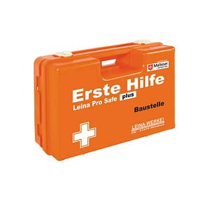 Erste-Hilfe-Kasten Pro Safe plus Baustelle DIN 13169 + branchenbezogene Zusatzerweiterung orange