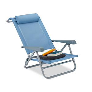 4052025929381 - relaxdays Klappstuhl mit Armlehnen blau 1 St