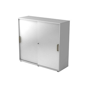 HAMMERBACHER Schiebetürenschrank 1753S, V1753S/5/S/SG lichtgrau, silber 2 Fachböden 120,0 x 40,0 x 110,0 cm