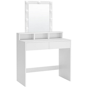 0194343103686 - Schminktisch weiß rechteckig Wangen-Gestell weiß 800 x 400 x 1450 cm 0194343103686 VASAGLE
