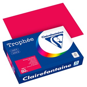 Clairefontaine Kopierpapier Trophee 1782PC kirschrot intensiv A4 80g 3329680002263 Clairefontaine 500 Blatt