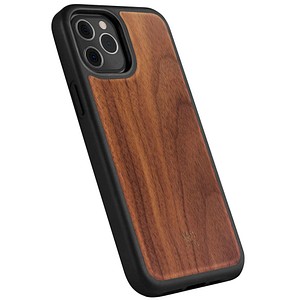 Bumper Wood Case Handy-Cover für Apple iPhone 12, 12 Pro braun, schwarz