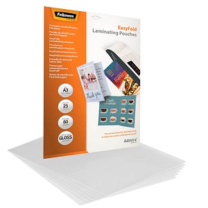 Fellowes Admire Easy Fold Laminierfolien glänzend für A3 80 micron, 25 St.