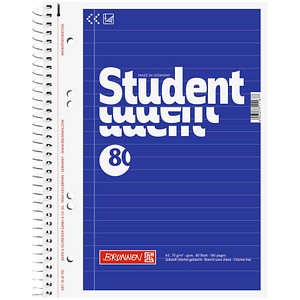 Brunnen Collegeblock 10-67951 Student, Lineatur 21 / liniert mit Rand innen, A5, 70g, blau, 80 Blatt 4003273111677 Brunnen