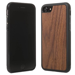 Bumper Wood Case Handy-Cover für Apple iPhone 7/8/SE (2020) braun, schwarz