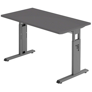 4032062322222 - OS612 Schreibtisch grafit rechteckig C-Fuß-Gestell grau 1200 x 672 cm