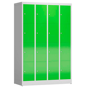 4061815856912 - Schließfachschrank ClassiX gelbgrün lichtgrau X-520445 16 Schließfächer 1185 x 500 x 1800 cm 4061815856912 LÜLLMANN