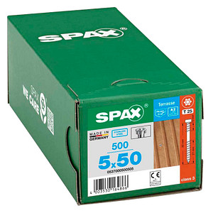 SPAX® Terrassenschrauben T25 Zylinderkopf Edelstahl A2 5 mm x 50 mm, 500 St.