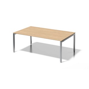 BISLEY Konferenztisch Cito ahorn, silber rechteckig, 4-Fuß-Gestell silber, 200,0 x 120,0 x 65,0 – 85,0 cm