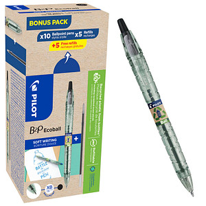 3131910451624 - AKTION PILOT Kugelschreiber B2P „Bottle 2 Pen“ ECOBALL XB transparent schwarz Schreibfarbe schwarz 10 St + GRATIS 5 Kugelschreiberminen 3131910451624 - AKTION PILOT Kugelschreiber B2P „Bottle 2 Pen“ ECOBALL XB transparent schwarz Schreibfarbe schwarz 10 St + GRATIS 5 Kugelschreiberminen