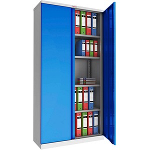 Phoenix Safe Stahlschrank SCL SCL1891GBK, abschließbar, 5 OH, grau/blau, 91,5x183x37cm (BxHxT) 5032548007291 Phoenix Safe