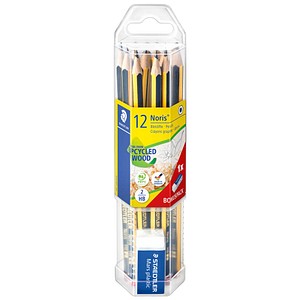 Staedtler Bleistift-Set Noris 120, 61 120 P1, Härte HB, 2,0mm, schwarz/gelb 4007817611265 Staedtler 12 Stück