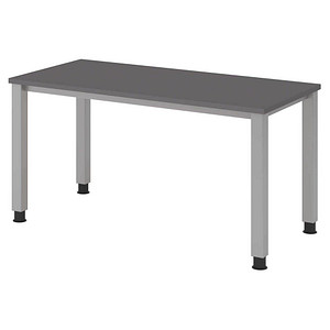 4032062322321 - QS614 Schreibtisch grafit rechteckig 4-Fuß-Gestell silber 1400 x 672 cm
