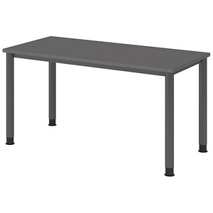 4032062323168 - HS614 Schreibtisch grafit rechteckig 4-Fuß-Gestell grau 1400 x 672 cm