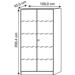 4032062325537 - Aktenschrank 6910 V6910 5 S SG lichtgrau silber 4 Fachböden 1000 x 420 x 2004 cm