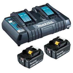 makita Werkzeugakkus mit Schnellladegerät Power Source Kit Lithium-Ionen 2x 4,0 Ah