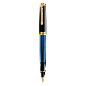 Pelikan Souverän R800 Tintenroller schwarz/blau/gold 0,5 mm, Schreibfarbe: schwarz, 1 St.