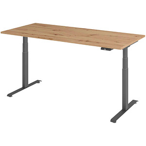 4032062320471 - Base Lite elektrisch höhenverstellbarer Schreibtisch asteiche rechteckig T-Fuß-Gestell grau 1800 x 800 cm 4032062320471 - Base Lite elektrisch höhenverstellbarer Schreibtisch asteiche rechteckig T-Fuß-Gestell grau 1800 x 800 cm