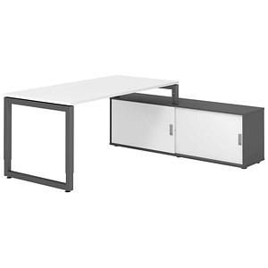 4032062332443 - Schreibtischkombination RSE16 höhenverstellbar  rechteckig weiß   graphit 4032062332443 Hammerbacher