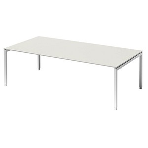 BISLEY Konferenztisch Cito grauweiß, verkehrsweiß rechteckig, 4-Fuß-Gestell weiß, 240,0 x 120,0 x 65,0 – 85,0 cm