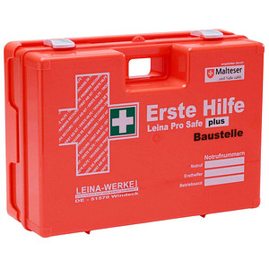 4011166211205 - Erste-Hilfe-Kasten Pro Safe plus Baustelle DIN 13169 + branchenbezogene Zusatzerweiterung orange 4011166211205 Leina-Werke