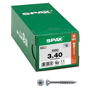 4003530098116 - Universalschraube 3 x 40 mm 1000 Stück Teilgewinde Senkkopf t-star plus T10 S-Spitze wirox - 0191010300405 - Spax 4003530098116 - Universalschraube 3 x 40 mm 1000 Stück Teilgewinde Senkkopf t-star plus T10 S-Spitze wirox - 0191010300405 - Spax
