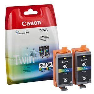 2 Canon CLI-36 Twin-Pack color Tintenpatronen 2 Canon CLI-36 Twin-Pack color Tintenpatronen