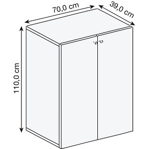 4051814370946 - my office Aktenschrank XL Lona 913933 weiß 2 Fachböden 700 x 390 x 1100 cm 4051814370946 - my office Aktenschrank XL Lona 913933 weiß 2 Fachböden 700 x 390 x 1100 cm