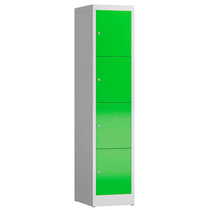4061815857933 - Schließfachschrank ClassiX gelbgrün lichtgrau X-523415 4 Schließfächer 415 x 500 x 1800 cm 4061815857933 LÜLLMANN