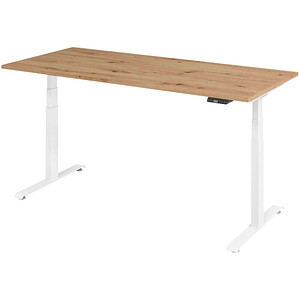 4032062320655 - Base Lite elektrisch höhenverstellbarer Schreibtisch asteiche rechteckig T-Fuß-Gestell weiß 1800 x 800 cm