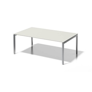 BISLEY Konferenztisch Cito grauweiß, silber rechteckig, 4-Fuß-Gestell silber, 200,0 x 120,0 x 65,0 – 85,0 cm