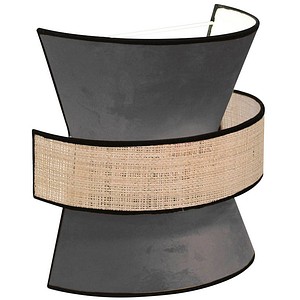 3361410169990 - Wandleuchte Gatsby Samt Rattan anthrazit B 300 x T 300 x H 150 mm 2 x E27 meet by paperflow
