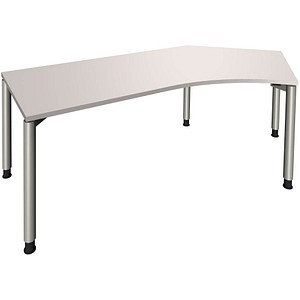 4260267321379 - fm fastline Schreibtisch lichtgrau Bogenform 4-Fuß-Gestell silber 2200 x 800 cm 4260267321379 - fm fastline Schreibtisch lichtgrau Bogenform 4-Fuß-Gestell silber 2200 x 800 cm
